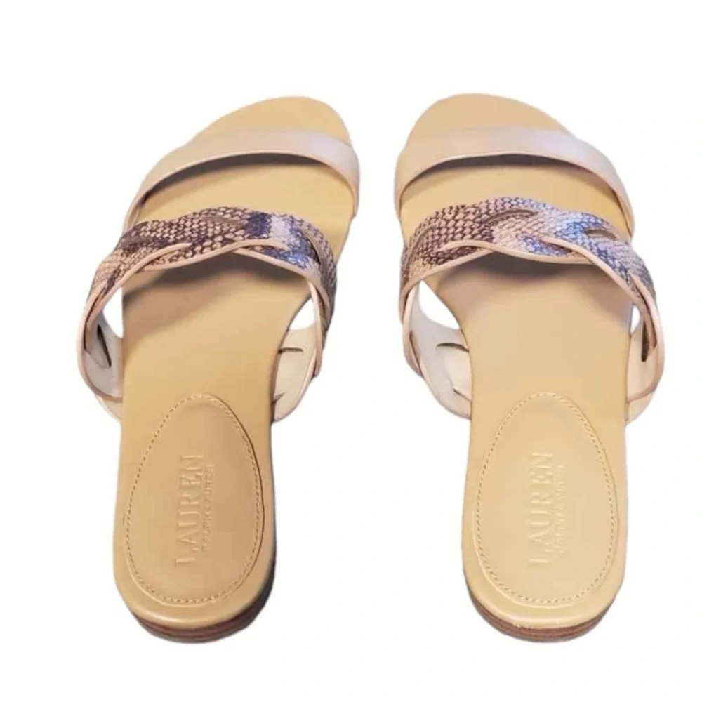 Ralph Lauren Tan and Snake Pattern Sandals - Picture 3 of 7